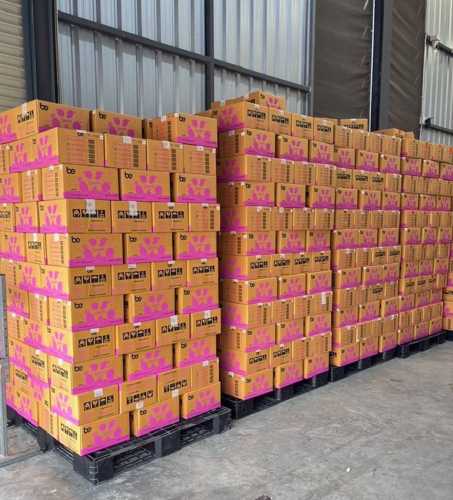 Export ready fruit gummies packed for shipment from Thailand