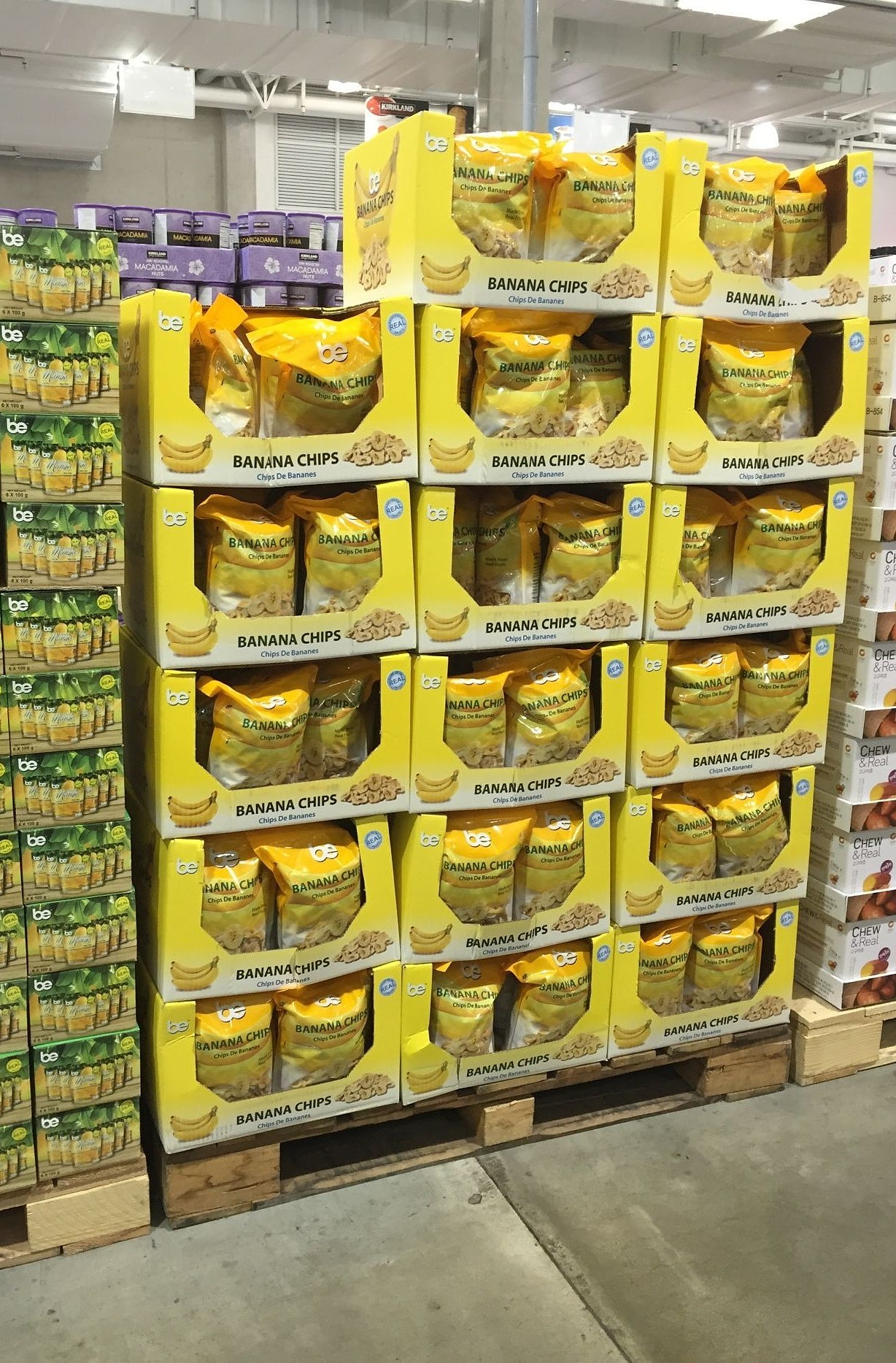 be™ banana chips displayed at Costco retail store