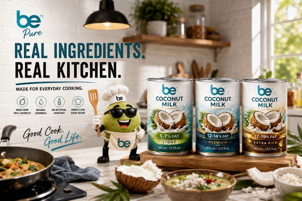 Thai coconut milk and coconut cream products for cooking