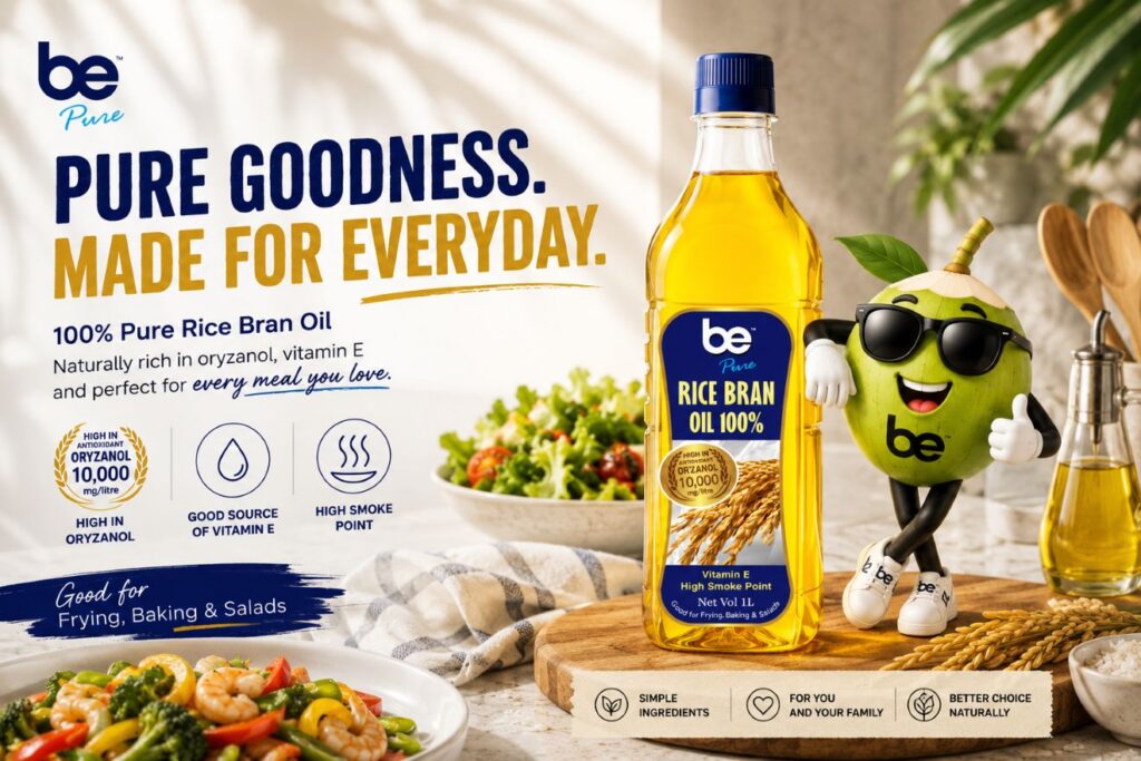 BE 100% pure rice bran oil from Thailand